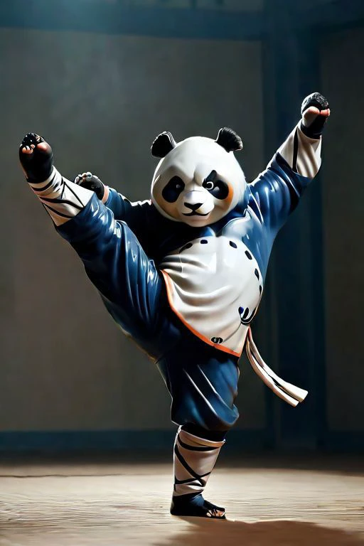 <lora:PAseer-SDXL-BWPorcelain:0.8>,blue and white porcelain,orange/black fluffy panda ninja,drunken fist,fight stance,high kick,<lora:drunken-fist03:0.8>,split,very detailed,atmospheric haze,Film grain,cinematic film still,shallow depth of field,highly detailed,high budget,cinemascope,moody,, (masterpiece, best quality, high quality, highres, ultra-detailed),