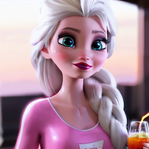 score_9, score_8_up, score_7_up, BREAK, 1girl, elsa frozen, safe_rating, looking at viewer, drink water, blush, long hair, old lady, blue eyes, pink outfit, soft sun light, white hair, collarbone, upper body, parted lips, shiny, no makeup, shiny skin, eyelashes, bimbo, bitch, slut, small breast, random view, park background, nice smile, pink bra, ((sport outfit)), female, breasts,
<lora:RuiDXStyle_v1:0.9> <lora:elsa_xl4:0.5> <lora:fellatrix_style:0.5>