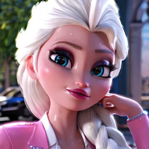 score_9, score_8_up, score_7_up, BREAK, 1girl, elsa frozen, safe_rating, looking at viewer, fuck you emotion, blush, long hair, mature lady, blue eyes, office outfit, soft sun light, white hair, collarbone, upper body, lips, shiny, no makeup, shiny skin, eyelashes, bimbo, small breast, random view, park background, pink bra, sweat, dark skin, solo, jewelry, high heels
<lora:RuiDXStyle_v1:0.8> <lora:elsa_xl4:0.4> <lora:fellatrix_style:0.6>