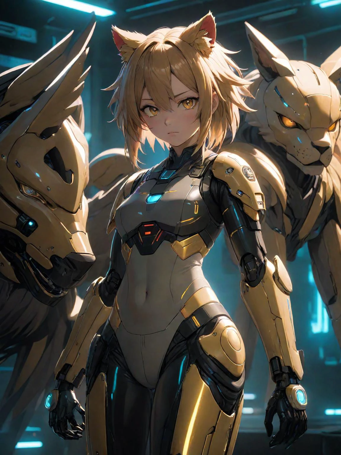 anime artwork (full body shot:1.5), a woman with the head of a lion and wings by daveemurke in the style ayami kojima in cyberpunk 2077. extremely detailed. 8k resolution. trending on art station. octane render. cinematic lighting. portrait. sharp face. ultra realistic digital concept art. subsurface scattering shiny skin!! tatooine lens flare!!! studio photography. 35mm f1.8 aperture/2.3 dg hsmax. high resolution <lora:EnvyCyberXL01:1> cyber <lora:EnvyMonsterGirlXL01:1>, anime style, key visual, vibrant, studio anime, highly detailed, <lora:LCM_LoRA_Weights:0.7>