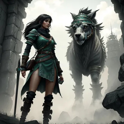 a woman sotcstyle <lora:Shadow_of_teh_Colosus_v1-000020:0.5>