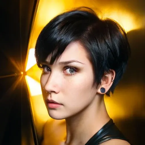 1girl, solo, <lora:RealEmoFace:1>, tattoos:0.35, perfect face, short black hair, perfecteyes <lora:lora_perfecteyes_v1_from_v1_160:0.25>, black, 8k, masterpiece, sharp, absurdres, studio lighting, intricate, epic, 8k, photorealism, highly detailed
