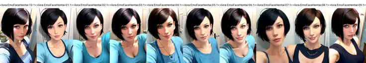 <lora:EmoFaceHentai-10:1>, a woman with a beautiful face, short black hair