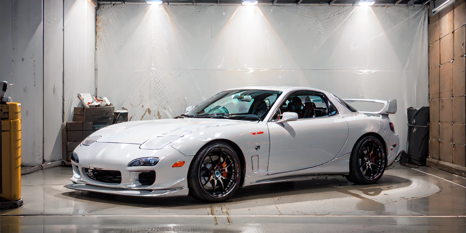 masterpiece,best quality,official art,extremely detailed CG unity 8k wallpaper,illustration,car, motor vehicle, ground vehicle, sports car, vehicle focus,(simple background, white background:1),studio lights, <lora:FD3S-000008:0.9>