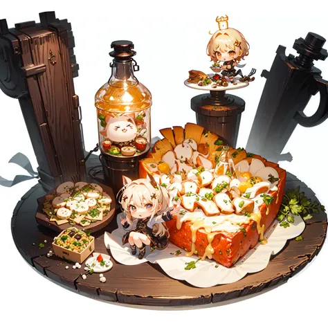 [(white background:1.4)::5],(chibi:1.3),bottle bottom,lampstand,pedestal,platform,(fine food:1.8)