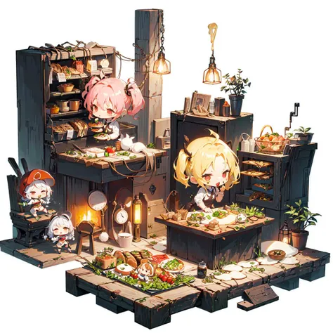 [(white background:1.4)::5],(chibi:1.3),bottle bottom,lampstand,pedestal,platform,(fine food:1.8)