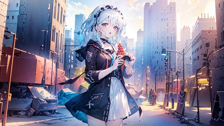 (masterpiece,best quality,official art,extremely detailed CG unity 8k wallpaper:1.8),(city,fine food,1girl,bishojo:1.6)