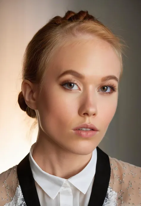 symmetrical headshot, honest, RAW, warm tones, sharp face focus, (skin pores:0.1), ((ohwx woman)), (wearing a sheer white designer blouse:0.1), hyper detailed, soft lighting, caustics, cinematic, Platon Hasselblad H6D-100c 100mm f/2.2 1/125s 100 Natural light, indirect flash, (ears:0.1)
<lora:DollyLittle_SDXL_v1.2a:1>