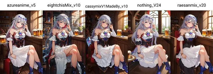 (masterpiece, best quality), intricate details,
1girl, <lora:KitsuneAi-KosekiBijou-LoCon32-V0_5-000008:0.8> koseki bijou, white dress, detached sleeves, bare shoulders, wings, strapless, crystal, collarbone, short sleeves, white sleeves, strapless dress, boots
indoors, sitting on chair, tavern, mug of ale, beer, food on platter, medieval, fantasy,