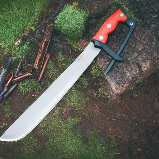 machete, grass, stone <lora:machete:1>