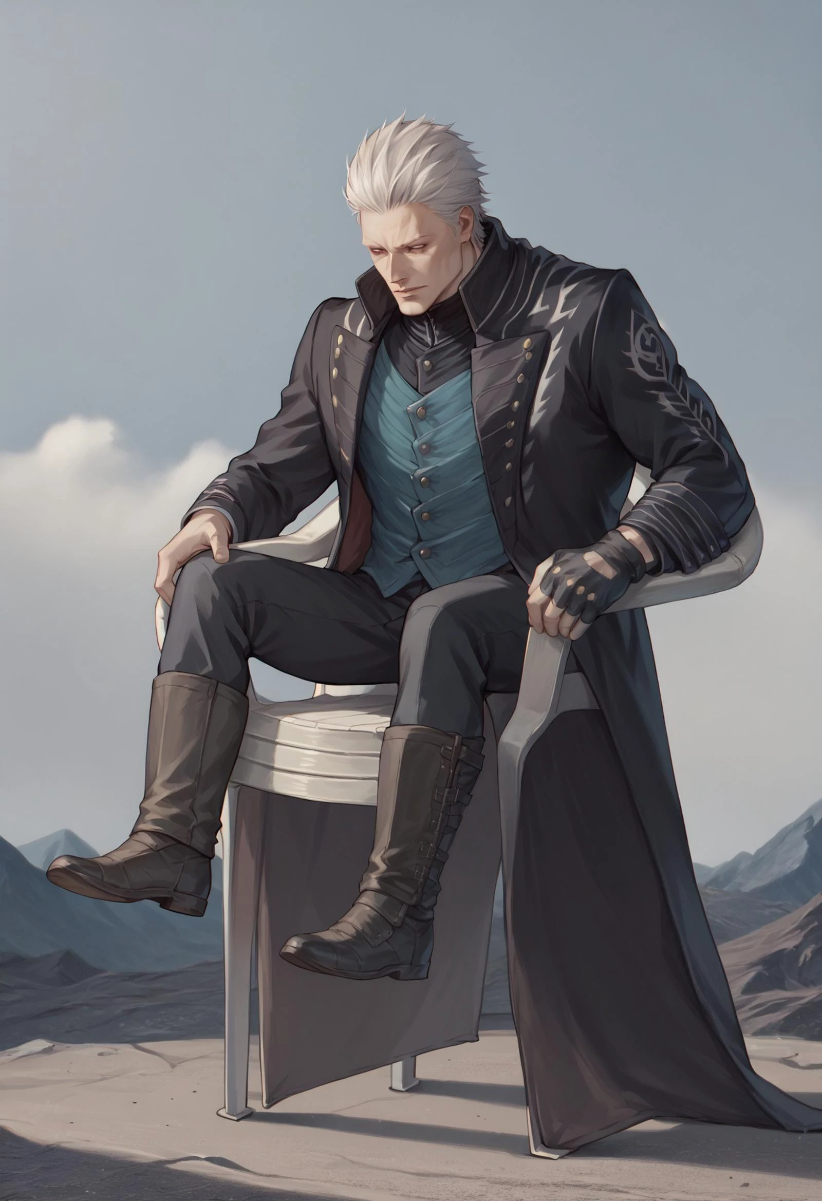 score_9,score_8_up,score_7_up,score_6_up,
BREAK
mountain,
BREAK
sitting, leaning,carrying, on back, arms around neck, dmc5vergil, black coat, fingerless gloves, pants,
BREAK
carrying, on shoulders, shoulder carry,plastic chair,
<lora:Carrying_XLPD:1> <lora:PlasticChair_XLPD:1> <lora:dmc5_vergil_ponyXL:0.8>