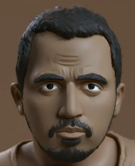 serious gangster, crumbled clay, black hair, big forehead, black facial stubble, (thick eyebrows:0.7), (closed mouth:1.2), Balbo's beard, (made-of-clay:1.1), detailed, clay texture, sharpen <lora:DD-made-of-clay-XL-v2:1>