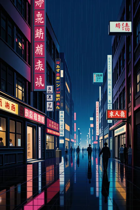 ghibli, the tick in the Vivec City, Raining, retro cyberpunk , 80's inspired, synthwave, neon, vibrant, detailed, retro futurism