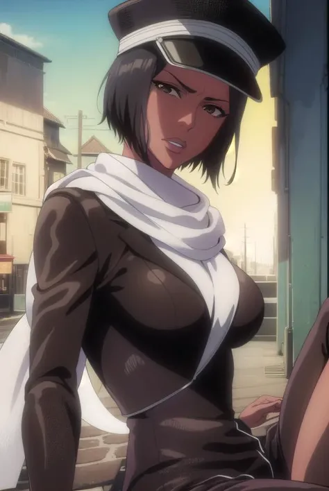 jackietristan, <lyco:jackietristan-lyco-nochekaiser:1>,
jackie tristan, short hair, black hair, dark skin, dark-skinned female, (brown eyes:1.5),
BREAK thighhighs, gloves, boots, goggles, goggles on head, hat, scarf, white scarf,
BREAK looking at viewer, full body,
BREAK outdoors,
BREAK <lyco:GoodHands-beta2:1>, (masterpiece:1.2), best quality, high resolution, unity 8k wallpaper, (illustration:0.8), (beautiful detailed eyes:1.6), extremely detailed face, perfect lighting, extremely detailed CG, (perfect hands, perfect anatomy),
