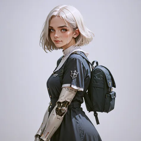 (score_9, score_8_up:1.1), score_7_up 1girl, (18-years-old), innocent and alluring, alternative vibe, beautiful eyes, freckles, white pale eyes
break
1girl, solo, white hair, medium hair, Unit emblem, short sleeves, headgear, Military Backpack
nun motif combat uniform
(Combat Weapon mecha musume with Flying Weapons)
smirk, blush, (Sharp gray eyebrows)
Praying
Ruined church Battlefield
<lora:cybe_arm:0.7> cybe_arm, cybernetic cool tech mechanical arm, Full mechanical prosthetic arm, face
break
full-length portrait
from side
<lora:hannyaTattoo_v10:1>, hannya tattoo, back tattoo