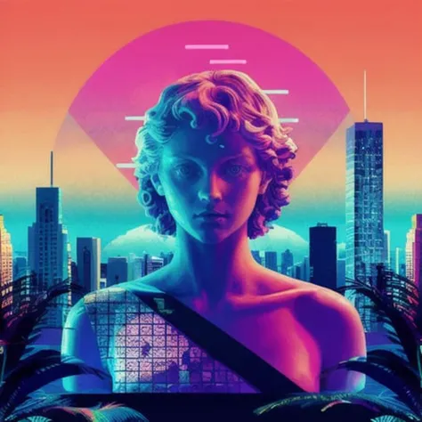 ((realistic)), <lora:VaporWaveV1:0.7>, VaporWaveV1, ((pixel graphics)), computer-generated landscape, ((cga)), ((ega)), (vga), ((8 0 s)), computer, ocean, sky, loft apartment, statue, ((sunset)), clock, ((neat lines)), pool, plant, high detail, skyline in background, panoramic, Agnes Cecile, colorful, Carne Griffiths, hyper dramatic, <lora:theovercomer8sContrastFix_sd15:0.6>