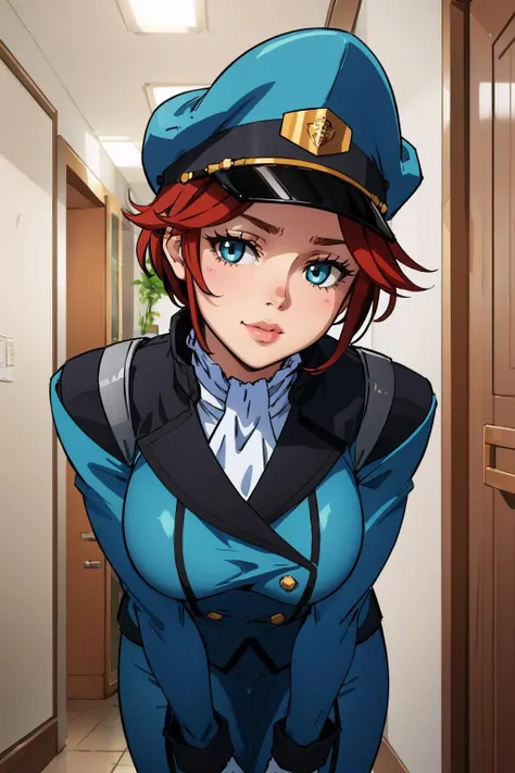 masterpiece, best quality, natora einus, military uniform, white gloves, large breasts, upper body, blushing, surprised, open mouth, shocked, flustered, indoors <lora:natoraeinus-nvwls-v1-000009:0.9>