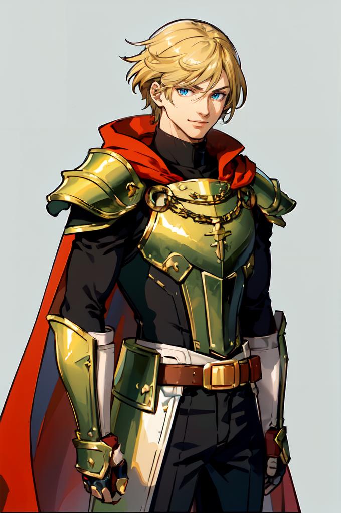 A drawing of a man in armor with a sword - SeaArt AI