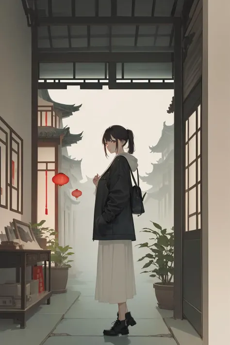 (1girl:1.2),guohua,looking at viewer,natural and architectural harmony,Ink Wash Painting,masterpiece,8k,incredibly_absurdres,best quality,<lora:guohua_20240130124050-000014:0.7>,