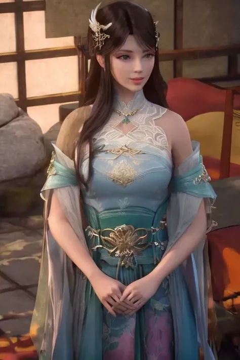 best quality,masterpiece,highres,1girl,blush,(seductive smile:0.8),star-shaped pupils,china hanfu,hair ornament,necklace,jewelry,Beautiful face,upon_body,tyndall effect,photorealistic,dark studio,rim lighting,two tone lighting,(high detailed skin:1.2),8k uhd,dslr,soft lighting,high quality,volumetric lighting,candid,Photograph,high resolution,4k,8k,Bokeh,<lora:xuner:0.5>,xuner,