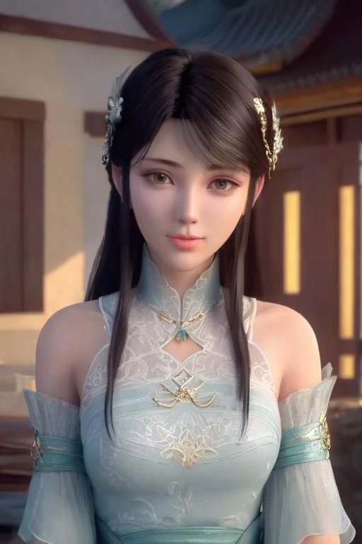 best quality,masterpiece,highres,1girl,blush,(seductive smile:0.8),star-shaped pupils,china hanfu,hair ornament,necklace,jewelry,Beautiful face,upon_body,tyndall effect,photorealistic,dark studio,rim lighting,two tone lighting,(high detailed skin:1.2),8k uhd,dslr,soft lighting,high quality,volumetric lighting,candid,Photograph,high resolution,4k,8k,Bokeh,<lora:xuner:0.5>,xuner,