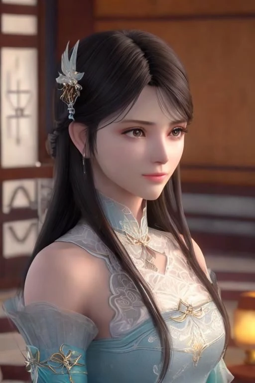 best quality,masterpiece,highres,1girl,blush,(seductive smile:0.8),star-shaped pupils,china hanfu,hair ornament,necklace,jewelry,Beautiful face,upon_body,tyndall effect,photorealistic,dark studio,rim lighting,two tone lighting,(high detailed skin:1.2),8k uhd,dslr,soft lighting,high quality,volumetric lighting,candid,Photograph,high resolution,4k,8k,Bokeh,<lora:xuner:0.5>,xuner,