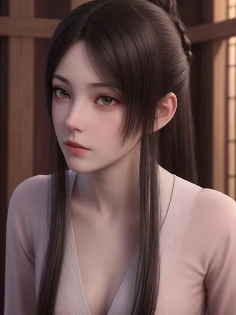 (masterpiece:1.2),(best quality:1.2),(highly detailed:1.2),absurdres,8k resolution,1girl,(highly resolution:1.2),(realistic:1.1),(photorealistic:1.1),
long hair,hair bun,black hair,looking at viewer,