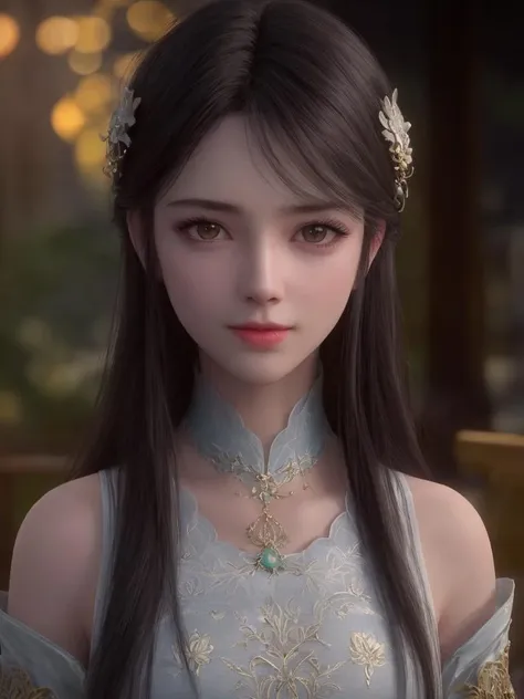 best quality,masterpiece,highres,1girl,blush,(seductive smile:0.8),star-shaped pupils,china hanfu,hair ornament,necklace,jewelry,Beautiful face,upon_body,tyndall effect,photorealistic,dark studio,rim lighting,two tone lighting,(high detailed skin:1.2),8k uhd,dslr,soft lighting,high quality,volumetric lighting,candid,Photograph,high resolution,4k,8k,Bokeh,<lora:xuner:0.4>,xuner,