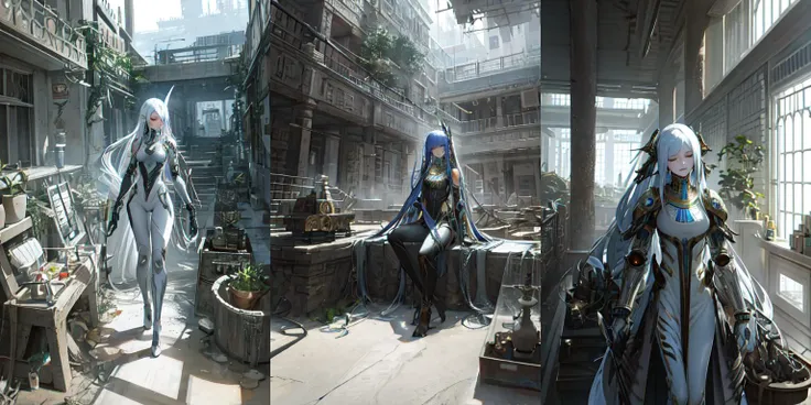 (otherworldly, otherworldly atmosphere, otherworldly appearance), highly insanely detailed, masterpiece, top quality, best quality, highres, 4k, 8k, RAW photo, ((ancient egyptian theme:1.2)), 
(mystical theme), mystical gatmosphere, arcane sanctuaries, otherwordly aura, 
(long_hair, long hair, random colors hair, glowing hair, hair over one eye, long messy hair), 
(eyelashes, eyeliner, eyeshadow, eyelashes, long eyelashes), 
collar, earrings, jewelry, necklace, armlet, 
tentacle, (underwater), nsfw, 
Homestay, Resort, Guest House, 
building, structure, still life, swirling energy, 
action pose, 
drunk, closed eyes, 
abandoned building, shopping mall, overgrown with vegetation, [volumetric fog], cinematic lighting, colorful, 
(masterpiece1.2), ptp girl, solo, (upper body), robot woman by cybernetic ludum dare, (light smile:0.7), looks at viewer, face to viewer, in the style of sci-fi baroque, dark white, machine aesthetics, intricate detail, hyper-realistic sci-fi, futuristic organic, (high key lighting), lens flare, the bodysuit composed of  various translucent mechanical parts, cyberpunk aesthetic. baroque xenomorph, dust in light, foggy, <lora:baroque xenomorph-000008:0.5>, (fantasy world)