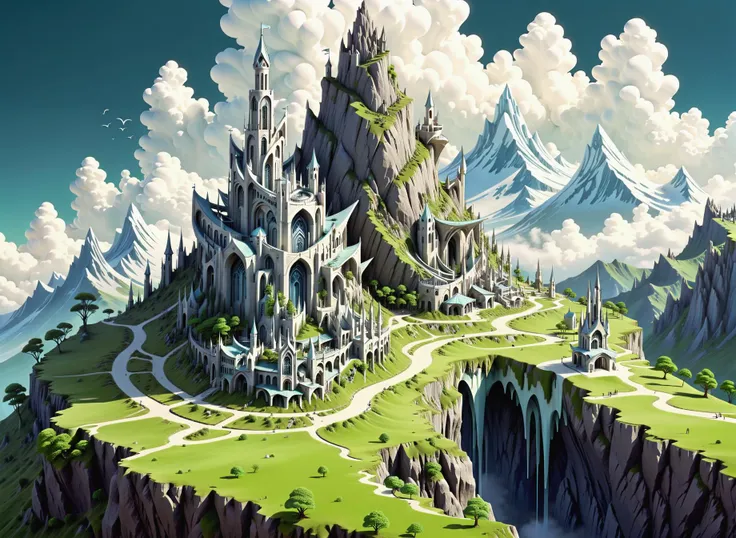 cyberpunk, grasslands, meadows, lakes, waves, forests, Gondor, the white city, Lord of the Rings, city built into cliff, green/blue/white <lora:Maximalist_Drawing_BW:0.89>, fractal, PStyl3, negative space, abstract, hyper-detailed, hyper-realistic, hyper-maximalist, extreme life-life, extreme intricate, <lora:BG2_dpep4+silicon29dim64:1>, <lora:sdxl_isoland:1>, iso island