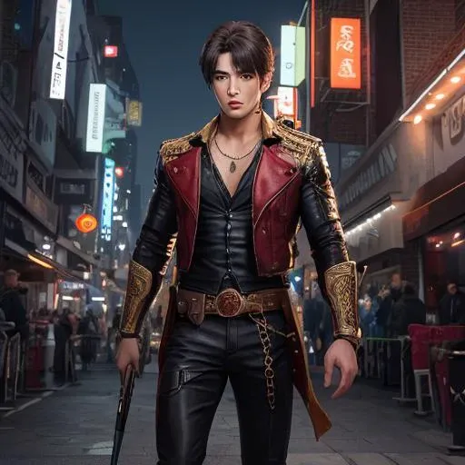 handsome boy,uperbody shot, masterpiece,best quality,CG 8k wallpaper,illustration,absurdres, city lights,