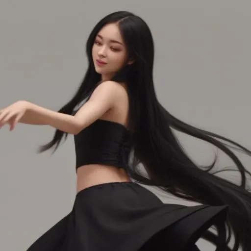 dancing beauty,<lora:ç¡ç¾äºº3:1>,black,long hair,