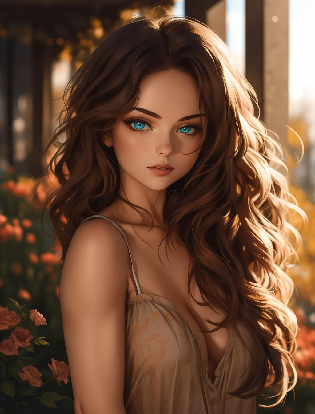 1,1girl, Generate a top-notch, highly detailed masterpiece, Teal Sheer Babydoll with Satin Trim, In shape, Square Face, Caramel Skin, Short Nose, Plump Lips, Sharp Chin, Violet matte lipstick, flower, auburn Thick Hair Long Hair Bun, balancing
<lora:_20230806162810:1>