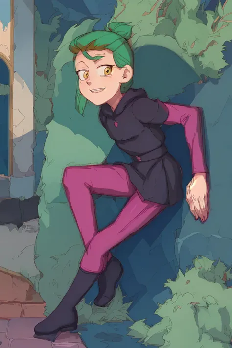 AS-YoungV2, high quality photo of young <lora:amity_blight_s1_redux:0.75>, great detail, detailed texture, sharp, full body, looking at the camera, smiling, peace sign, black gown