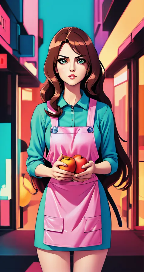 woman, solo, brown hair, cat eyes, astronaut, 
([Cindy Crawford|Alyssa Milano|Elle Macpherson]:0.85), middle shot, ( [samdoesart style|verism style]:0.8), 
anime, [medium breast],
masterpiece, professional, high quality, beautiful, amazing, cyberpunk, Behance, Apron, long hair,
masterpiece, highres,  4k, detailed background, fruit-flavored, (groovy:0.8), by Francis Bacon, by Peter Max,