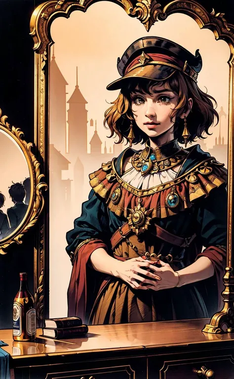 Build a top-notch, highly detailed work of art, Rembrandt, mirror city