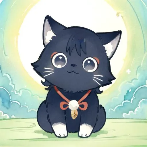 masterpiece, best quality, stylish, watercolor <lora:Scaracat:0.8>, kawaii, animal focus, solo, Scaracat, cat, sitting cat, smile, sweet face, small cat, shiny eyes