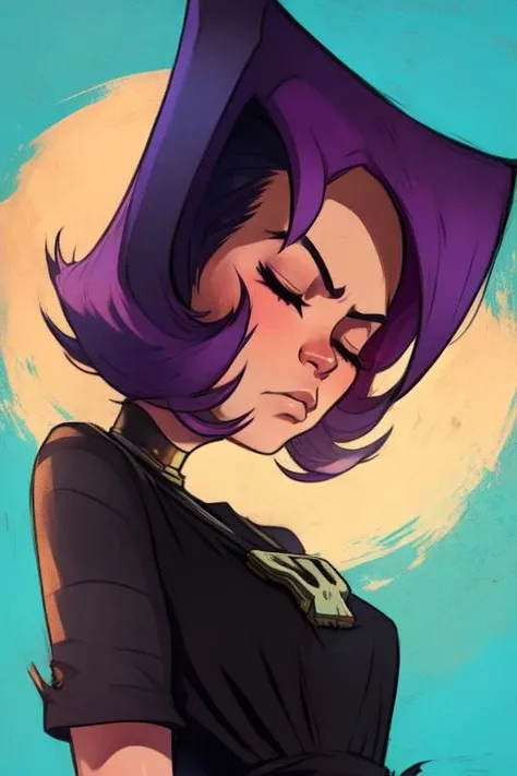 Gaz, short pin hair, closed eyes, standing, sharp hair,
GAgoth, black dress, skull necklace, striped thighhighs,striped sleeves,
(insanely detailed, beautiful detailed face, masterpiece, best quality) <lora:Gaz:1.2>