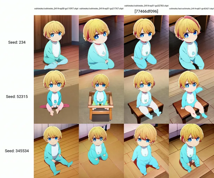 Aquamarine baby ; aniscreen; 1boy, solo, long sleeves looking at viewer, sitting on wooden floor, hands