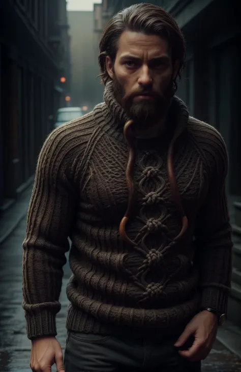 <lora:DavyJonesLockerStyle:1> DavyJonesLockerStyle, cozy cable-knit sweater,