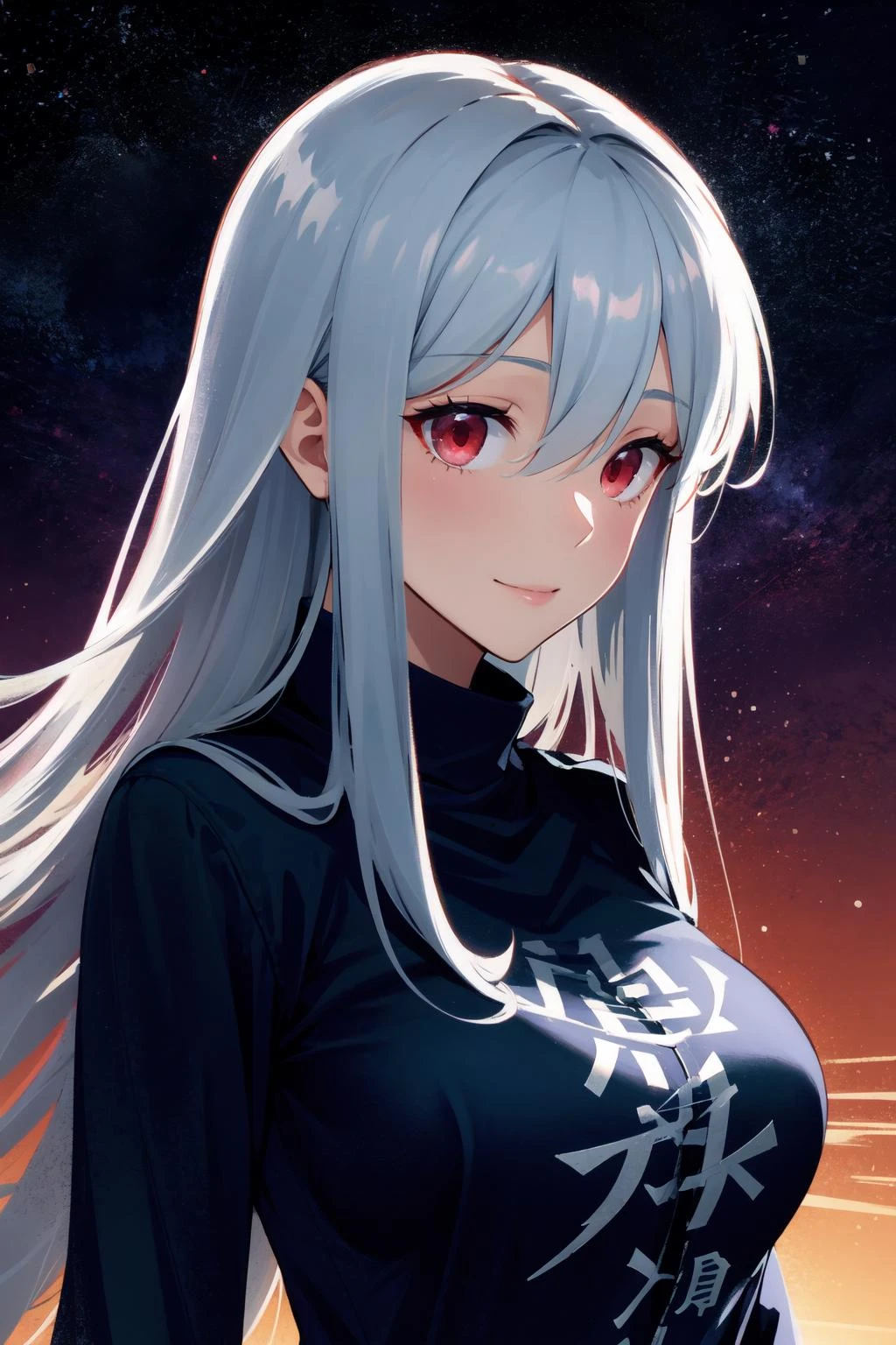 natural lighting, soft lighting, sunlight, HDR (High Dynamic Range), Maximum Clarity And Sharpness, Multi-Layered Textures,nightsky background,
<lora:sariel_(touhou):1> sariel_(touhou),solo, 1girl, smile, red eyes, large breasts, long sleeves, hair between eyes, very long hair,