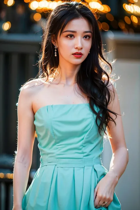 masterpiece, best quality, 1girl, aqua eyes, black hair, closed mouth, multicolored background, looking at viewer, outdoors, solo, upper body, alluring, clean, beautiful face, pure face, pale skin, sexy pose,((luxury dress, breasts slit)), long hair, ((perfect female figure)), mature female, milf, narrow waist, chinese deity, seductive, highly detailed,best quality, masterpiece, highres, original, extremely detailed 8K, wallpaper, masterpiece, best quality, illustration, beautifully detailed eyes, cinematic lighting, earrings, jewelry,