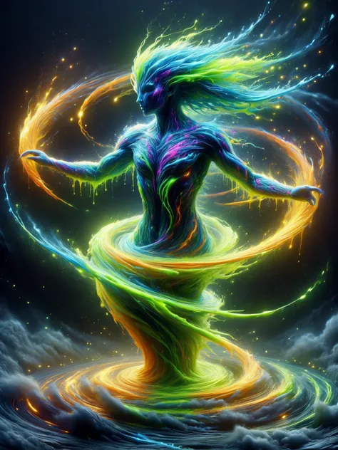 DonM3l3m3nt4lXL elemental made of whirling paint, ais-nnsplsh <lora:DonM3l3m3nt4lXL:0.8>  <lora:Neon_Splash:0.8>, (masterpiece:1.2), best quality, (hyperdetailed, highest detailed:1.2), high resolution textures