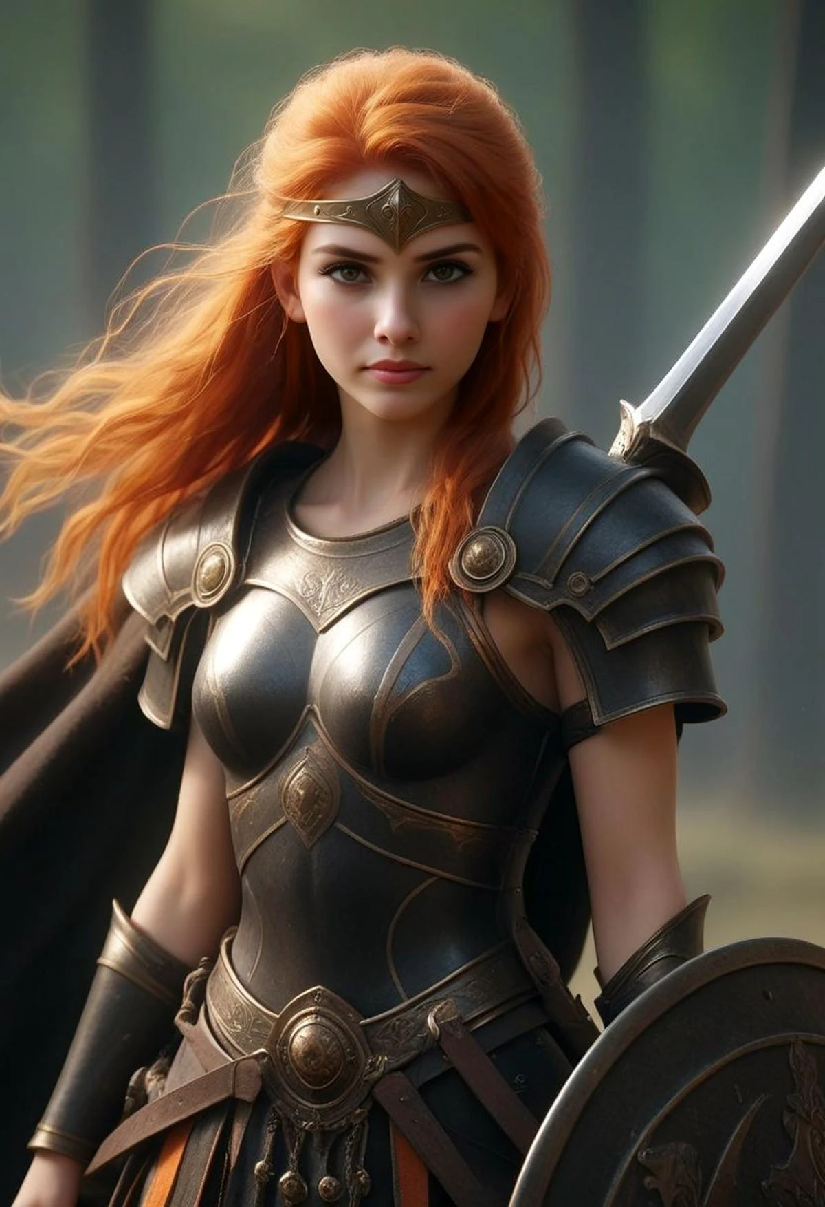 <lora:BRKaroline_XL:1>, <lora:add-detail-xl:1> <lora:XL_Weapon_Spear_and_Shield_-_By_HailoKnight:0.3> <lora:Spartan_Armor_XL:0.5>
realistic photo,photorealistic,hyperrealistic,intricate details, (depth of field,bokeh:1.2), (full body portrait of a 18 year old girl, orange hair:2), ((show full body)), (full body in portrait:1.8), adorable, perfect radiant skin, thin, slender, petite, small body, updo hairstyle, loose strands, light brown hair with highlights, (small breasts), small body, tight body, innocent, perfect face, beautiful face, bright radiant eyes, , long detailed eyelashes, perfect proportions, shy subtle smile, innocent expression, (Capture the essence of a very sexy dark black colored:2), they stand in a desolate, destroyed medieval trebuchet, . (vivid ethereal colors:1.6), ((((wielding a massive intricately designs long sword)))), (((action pose for combat))), ((very strong winds blowing)),
very detailed, cinematic film still, shallow depth of field, highly detailed, high budget, cinemascope, moody, epic, OverallDetail, gorgeous, RAW photo, photorealistic, candid camera, color graded cinematic, eye catchlights, atmospheric lighting, skin pores, imperfections, natural, shallow dof, action shot, spartan warrior, spartan armor, spartan helmet, plumed helmet, spiked spartan helmet, cloak, spear, shortsword