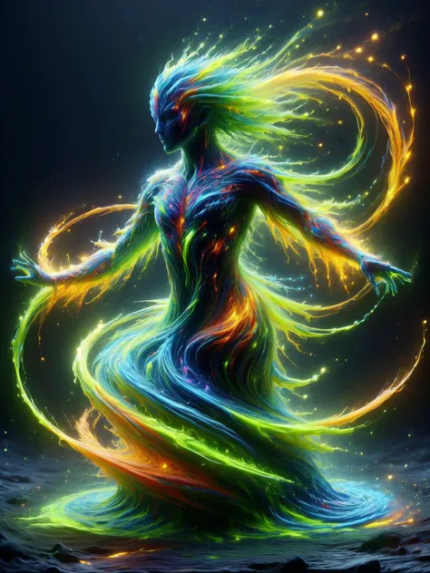 DonM3l3m3nt4lXL elemental made of whirling paint, ais-nnsplsh <lora:DonM3l3m3nt4lXL:0.8> <lora:Neon_Splash:0.8>, (masterpiece:1.2), best quality, (hyperdetailed, highest detailed:1.2), high resolution textures