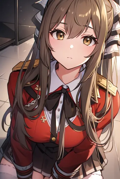 egg_main, Sento Isuzu, One girl, alone, Antenna Hair, Long Hair, Brown Hair, bow, Needle, ponytail, Brown eyes, Hair Intake, hair bow, Upper Body, white bow, uniform, Hair between the eyes, ribbon, Blurred, Epaulettes, bowtie, white bowtie, indoor, View Viewer, Mouth closed, bangs, Yellow Eyes, Side Lock, Jacket, hair ribbon, army uniform, army,
break (masterpiece, highest quality),,squat,Spread your legs,Spread your legs,((Cotton panties with crotch)),(((Skirt flip, I can see your panties))),((Cotton panties with crotch)),(((Skirt flip, I can see your panties))),Embarrassing,blush,Alone,(( Masturbating by touching the vagina with your fingers)),(( Masturbating by touching the vagina with your fingers)),(( Masturbating by touching the vagina with your fingers)),(( Masturbating by touching the vagina with your fingers)),(( Masturbating by touching the vagina with your fingers)),(( Masturbating by touching the vagina with your fingers)),