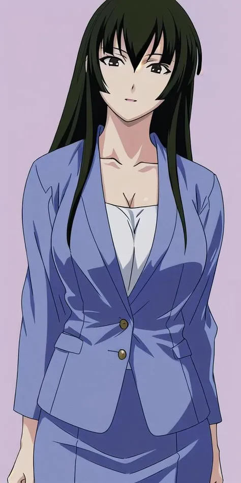 <lora:Aoyama_TsurukoV3:0.7> aoyama_tsuruko, huge_breasts, standing, solo, skirt_suit, masterpiece, best quality, detailed face, detailed eyes, highres,