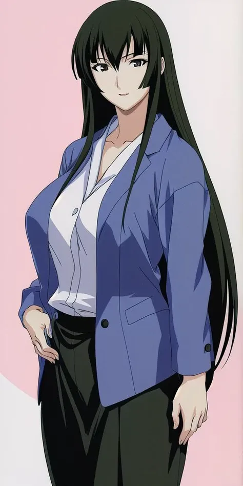 <lora:Aoyama_TsurukoV3:0.7> aoyama_tsuruko, huge_breasts, standing, solo, skirt_suit, masterpiece, best quality, detailed face, detailed eyes, highres,