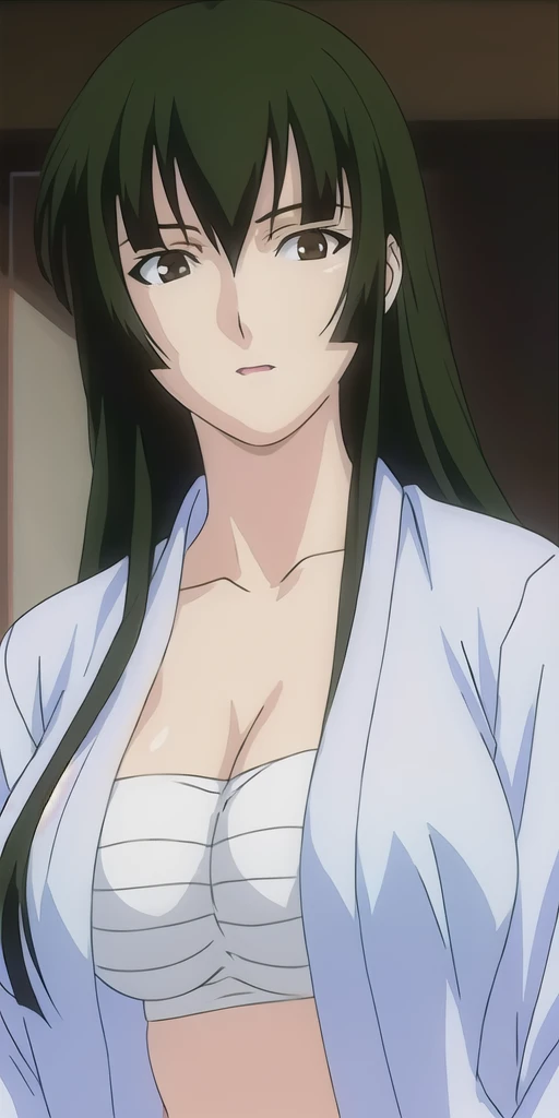 <lora:Aoyama_TsurukoV3:0.7> aoyama_tsuruko, huge_breasts, standing, solo, Chest_sarashi_Open_short_kimono_Fundoshi, masterpiece, best quality, detailed face, detailed eyes, highres,