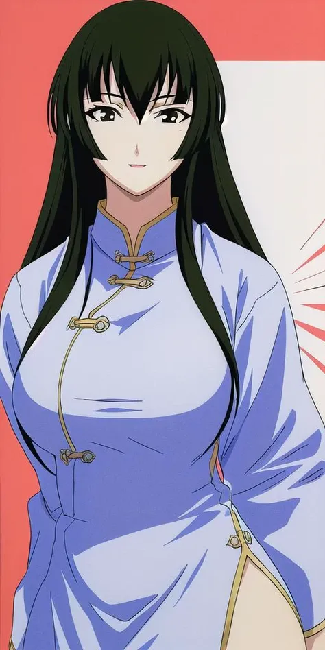 <lora:Aoyama_TsurukoV3:0.7> aoyama_tsuruko, huge_breasts, standing, solo, china_dress, masterpiece, best quality, detailed face, detailed eyes, highres,